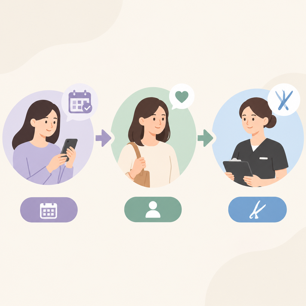AI 생성 설명 이미지: 파주 왁싱샵 도도라인왁싱 파주운정본점 | 예약자와 시술자 역할 구분하기